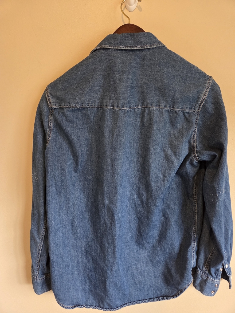 Zara Blue Denim Button-Down Shirt - Picture 6 of 15